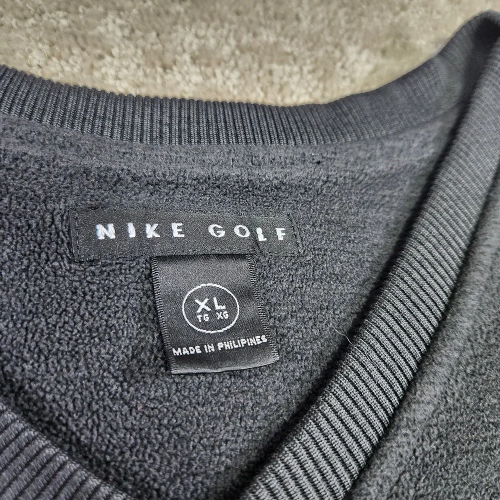 Vintage Nike Golf Sweater Men XL V Neck Spring House Golf Club Black Fleece
